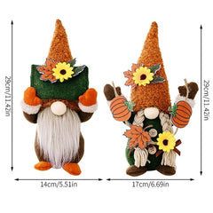 Fall Gnome Maple Leaf Sunflower Plush Faceless Doll - Glowing Elf Dwarf Decorations for Christmas, Autumn, Thanksgiving Decor & Gifts