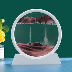 3D Moving Sand Art Picture: Round Glass Deep Sea Sandscape Hourglass for Home & Office Decor
