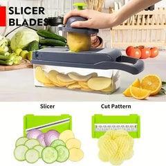 14/16-in-1 Multifunctional Vegetable Chopper, Slicer, Dicer, and Food Grater - Kitchen Tool