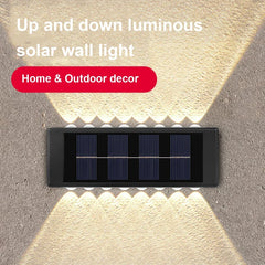 LeiiGeeGo Solar Wall Lamp: Outdoor Waterproof IP65 Light with Up/Down Illumination for Garden & Yard