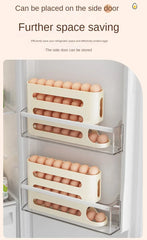 SEO Title: 2–4 Layer Slide Egg Storage Box – Ladder-Style, Large Capacity, Auto-Rolling for Refrigerator Door