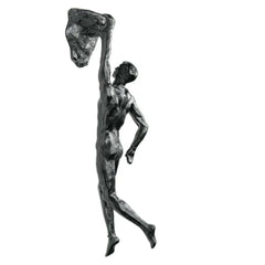 Athlete Rock Climbing Man Resin Wall Hanging Sculpture - Retro Statue Figure Decor