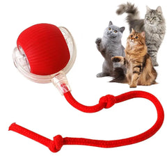Smart USB Rolling Cat Ball – Rechargeable Interactive Toy with Tail Light & 4 Modes