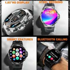 New 1.85" Ultra HD Smart Watch - GPS Track, Bluetooth Call, 710mAh Large Battery, Sports & Fitness Tracker