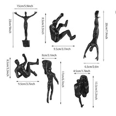 Athlete Rock Climbing Man Resin Wall Hanging Sculpture - Retro Statue Figure Decor