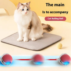 Smart USB Rolling Cat Ball – Rechargeable Interactive Toy with Tail Light & 4 Modes