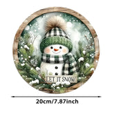 Charming Snowman Circular Wooden Sign Suitable for Home Living Room Door Decoration - Ideal Choice for Christmas and Winter