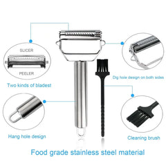 Stainless Steel Multifunction Peeler and Julienne Grater - Kitchen Tool
