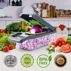 14/16-in-1 Multifunctional Vegetable Chopper, Slicer, Dicer, and Food Grater - Kitchen Tool