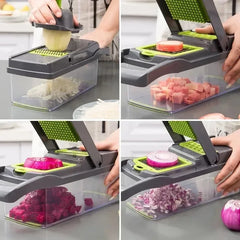 14/16-in-1 Multifunctional Vegetable Chopper, Slicer, Dicer, and Food Grater - Kitchen Tool