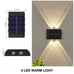LeiiGeeGo Solar Wall Lamp: Outdoor Waterproof IP65 Light with Up/Down Illumination for Garden & Yard
