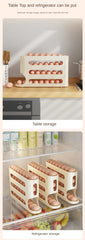 SEO Title: 2–4 Layer Slide Egg Storage Box – Ladder-Style, Large Capacity, Auto-Rolling for Refrigerator Door