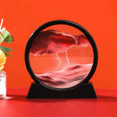 3D Moving Sand Art Picture: Round Glass Deep Sea Sandscape Hourglass for Home & Office Decor