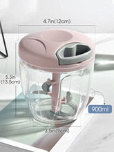 Home Kitchen Manual Ginger Grinder - Multifunctional Food, Vegetable Cutter & Meat Grinder with 500ml/900ml Capacity