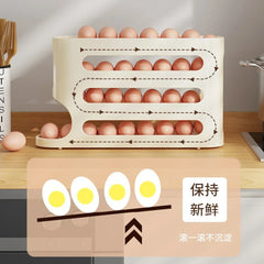 SEO Title: 2–4 Layer Slide Egg Storage Box – Ladder-Style, Large Capacity, Auto-Rolling for Refrigerator Door