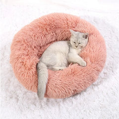 40–90cm Round Plush Pet Bed – Super Soft, Warm Dog & Cat Bed for Winter Comfort