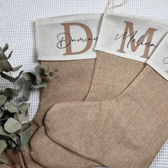 Personalized Santa Stocking with Name Letter Boot - Fill Sock from Santa, Personalized Santa Gift, Christmas Tree Decoration