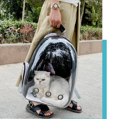 Pet Cat Carrying Bag - Space Pet Backpacks Breathable Portable Transparent Backpack for Puppy Dog Transport Carrier Space Capsule Bags