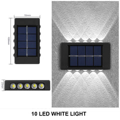 LeiiGeeGo Solar Wall Lamp: Outdoor Waterproof IP65 Light with Up/Down Illumination for Garden & Yard