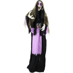 Scary Vampire Lady Animatronic with Baby Sound - Haunted Hill Farm Halloween Decoration for Yard Haunts