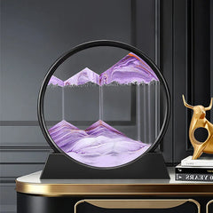 3D Moving Sand Art Picture: Round Glass Deep Sea Sandscape Hourglass for Home & Office Decor