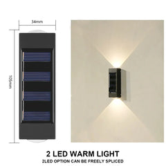 LeiiGeeGo Solar Wall Lamp: Outdoor Waterproof IP65 Light with Up/Down Illumination for Garden & Yard
