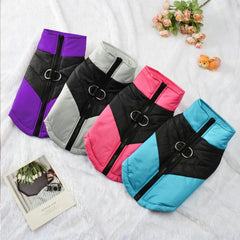 Cozy Puppy Clothes Winter Windproof Jacket Coat - Warm Solid Pet Zipper Costumes for Small and Medium Dogs and Cats