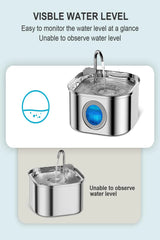3.2L Stainless Steel Pet Water Feeder - Auto Cat Fountain Smart Dog Water Dispenser with Visual Window Drinking Bowl Pet Accessories