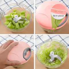 Home Kitchen Manual Ginger Grinder - Multifunctional Food, Vegetable Cutter & Meat Grinder with 500ml/900ml Capacity