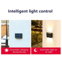 LeiiGeeGo Solar Wall Lamp: Outdoor Waterproof IP65 Light with Up/Down Illumination for Garden & Yard