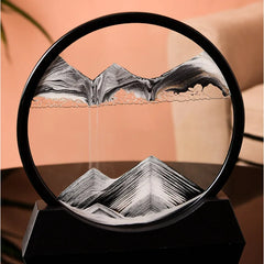 3D Moving Sand Art Picture: Round Glass Deep Sea Sandscape Hourglass for Home & Office Decor