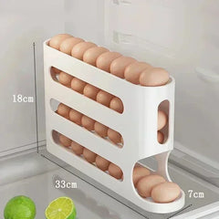SEO Title: 2–4 Layer Slide Egg Storage Box – Ladder-Style, Large Capacity, Auto-Rolling for Refrigerator Door