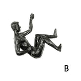 Athlete Rock Climbing Man Resin Wall Hanging Sculpture - Retro Statue Figure Decor