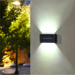 LeiiGeeGo Solar Wall Lamp: Outdoor Waterproof IP65 Light with Up/Down Illumination for Garden & Yard