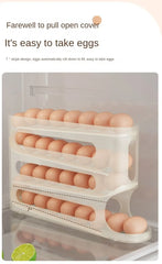 SEO Title: 2–4 Layer Slide Egg Storage Box – Ladder-Style, Large Capacity, Auto-Rolling for Refrigerator Door