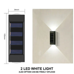 LeiiGeeGo Solar Wall Lamp: Outdoor Waterproof IP65 Light with Up/Down Illumination for Garden & Yard