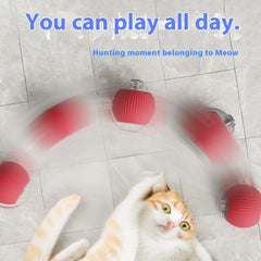 Smart USB Rolling Cat Ball – Rechargeable Interactive Toy with Tail Light & 4 Modes