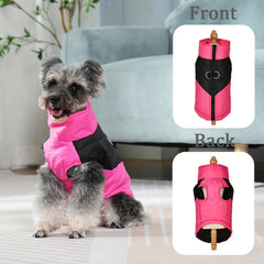 Cozy Puppy Clothes Winter Windproof Jacket Coat - Warm Solid Pet Zipper Costumes for Small and Medium Dogs and Cats