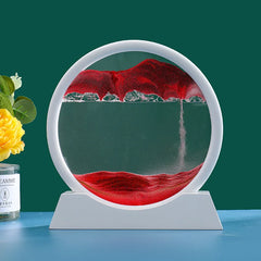 3D Moving Sand Art Picture: Round Glass Deep Sea Sandscape Hourglass for Home & Office Decor