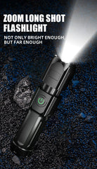 Powerful Rechargeable LED Flashlight - 100,000 Lumens Tactical Zoom Torch