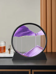 3D Moving Sand Art Picture: Round Glass Deep Sea Sandscape Hourglass for Home & Office Decor