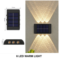 LeiiGeeGo Solar Wall Lamp: Outdoor Waterproof IP65 Light with Up/Down Illumination for Garden & Yard