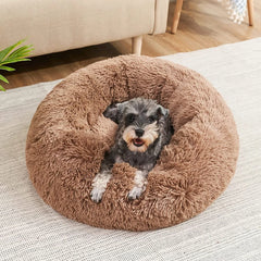 40–90cm Round Plush Pet Bed – Super Soft, Warm Dog & Cat Bed for Winter Comfort