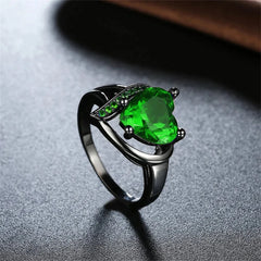 Fashion Couple Rings - Romantic Women Heart Blue Rhinestones Zircon Ring & Men Stainless Steel Celtic Dragon Ring - Wedding Jewelry