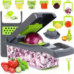 14/16-in-1 Multifunctional Vegetable Chopper, Slicer, Dicer, and Food Grater - Kitchen Tool