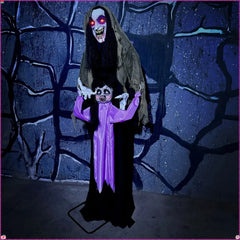 Scary Vampire Lady Animatronic with Baby Sound - Haunted Hill Farm Halloween Decoration for Yard Haunts