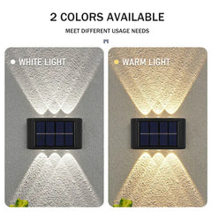 LeiiGeeGo Solar Wall Lamp: Outdoor Waterproof IP65 Light with Up/Down Illumination for Garden & Yard