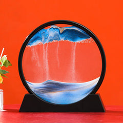 3D Moving Sand Art Picture: Round Glass Deep Sea Sandscape Hourglass for Home & Office Decor