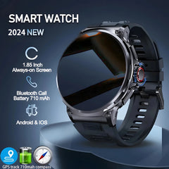 New 1.85" Ultra HD Smart Watch - GPS Track, Bluetooth Call, 710mAh Large Battery, Sports & Fitness Tracker