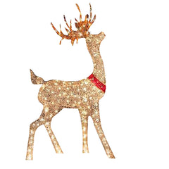 Lighted Christmas Deer Sleigh Outdoor Yard Decoration Winter Decoration for Front Yards